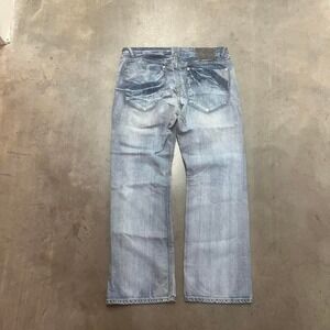 Y2K anti‎ social men's wide leg skater men's blue jeans embroidered grunge 38